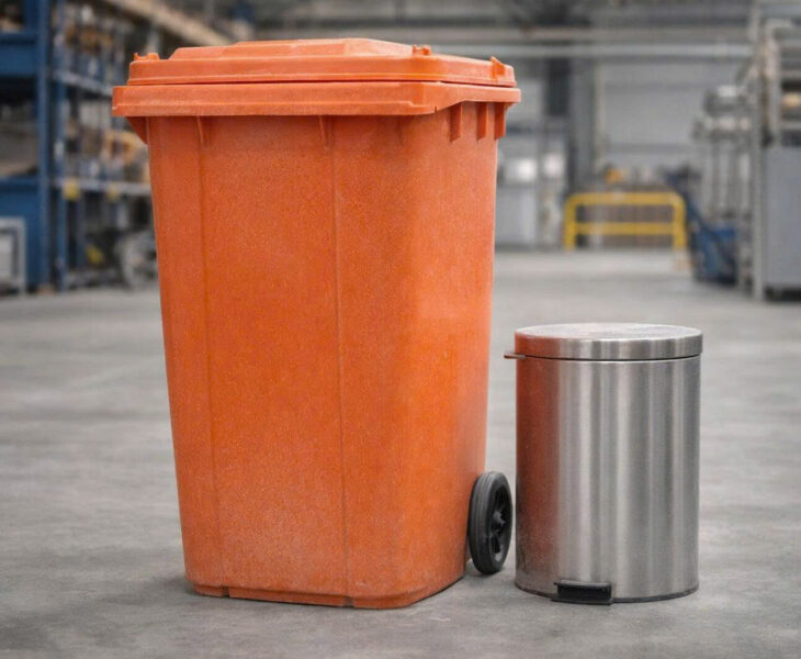 Chọn thùng rác cho nhà xưởng: Nhựa hay kim loại?